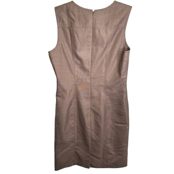 Calvin Klein Sleeveless Shift Dress Career Taupe Women's Size 8 - Picture 2 of 4